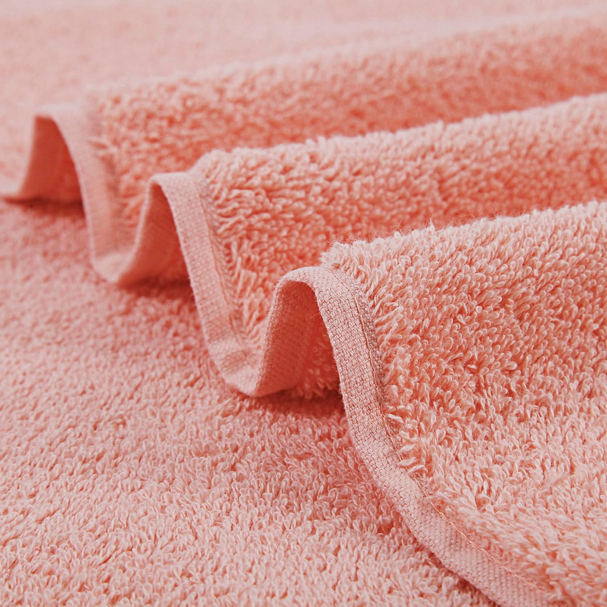 Samland Premium Cotton Washcloths 4-Pack Quick-Dry Face Towels Set-Coral