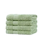 Samland Premium Cotton Washcloths 4-Pack Quick-Dry Face Towels Set-Green