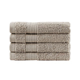Samland Premium Cotton Washcloths 4-Pack Quick-Dry Face Towels Set-Linen