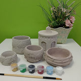 Mixed, hand-made succulent planters x 5 - Side View
