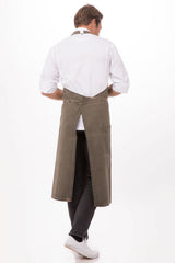 Dorset Earth Brown Chefs Bib Apron by Chef Works - Front View