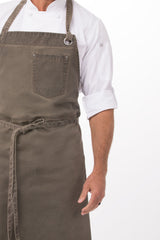 Dorset Earth Brown Chefs Bib Apron by Chef Works - Side View