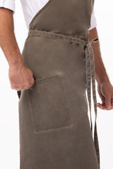 Dorset Earth Brown Chefs Bib Apron by Chef Works - Top-Down View