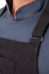 Rockford Steel Grey Chefs Bib Apron by Chef Works - Top-Down View
