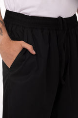 Lightweight Black XXL Baggy Pants by Chef Works - 45-Degree Angle