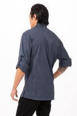 Hartford Men's Blue Zipper XXL Chef Jacket by Chef Works - Front View
