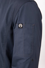 Hartford Men's Blue Zipper XXL Chef Jacket by Chef Works - Rear View