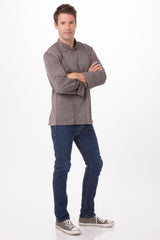 Hartford Men's Graphite Grey Zipper S Chef Jacket by Chef Works - Side View
