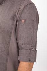 Hartford Men's Graphite Grey Zipper S Chef Jacket by Chef Works - 45-Degree Angle