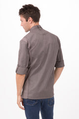Hartford Men's Graphite Grey Zipper XL Chef Jacket by Chef Works - Front View