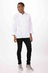 Hartford Men's White Zipper 3XL Chef Jacket by Chef Works - Front View