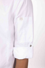 Hartford Men's White Zipper 3XL Chef Jacket by Chef Works - Top-Down View