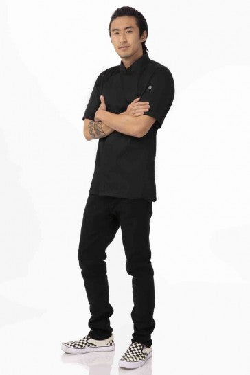 Springfield Men's Black Zipper XS Chef Jacket by Chef Works