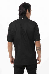 Springfield Men's Black Zipper XS Chef Jacket by Chef Works - Top-Down View