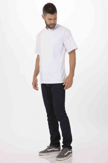 Springfield Men's White Zipper 3XL Chef Jacket by Chef Works