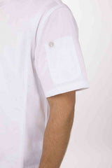Springfield Men's White Zipper XS Chef Jacket by Chef Works - Side View