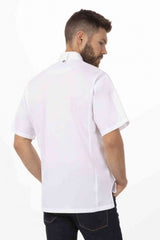 Springfield Men's White Zipper XXL Chef Jacket by Chef Works - Front View