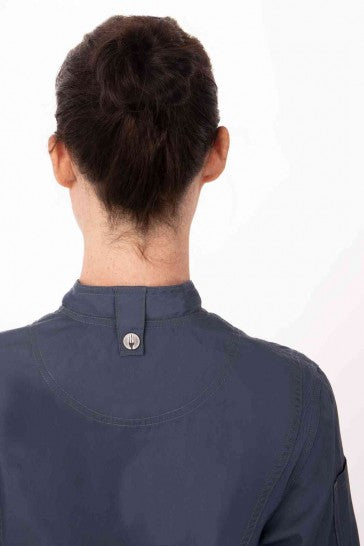 Hartford Women's Blue Zipper S Chef Jacket by Chef Works