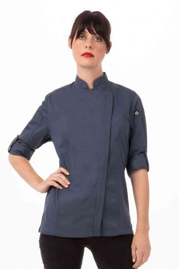 Hartford Women's Blue Zipper XS Chef Jacket by Chef Works