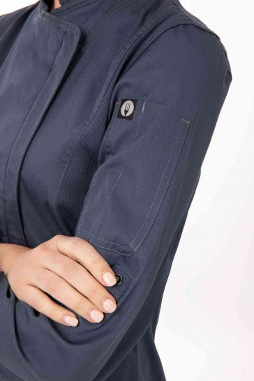 Hartford Women's Blue Zipper XS Chef Jacket by Chef Works
