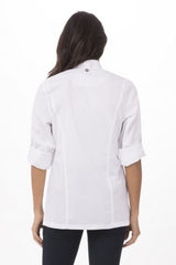 Hartford Women's White Zipper L Chef Jacket by Chef Works - Side View