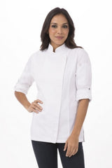 Hartford Women's White Zipper M Chef Jacket by Chef Works
