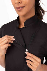 Springfield Women's Black Zipper L Chef Jacket by Chef Works