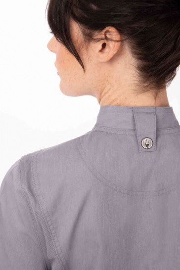 Springfield Women's Grey Zipper M Chef Jacket by Chef Works
