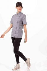 Springfield Women's Grey Zipper S Chef Jacket by Chef Works - Front View