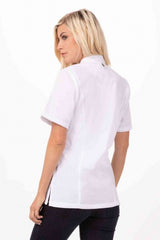Springfield Women's White Zipper XXL Chef Jacket by Chef Works - Front View