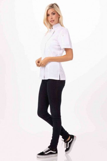 Springfield Women's White Zipper XXL Chef Jacket by Chef Works