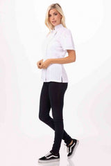 Springfield Women's White Zipper XXL Chef Jacket by Chef Works - Side View