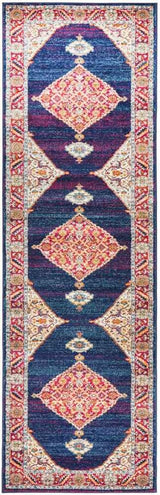 Century 966 Royal Blue Runner by Rug Culture - 80 x 400 cm - RUNNER