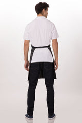 Chalk Stripe Black Bib Apron by Chef Works - Front View