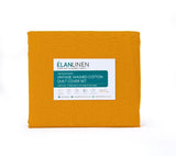 Elan Linen 100% Egyptian Cotton Vintage Washed 500TC Mustard Double Bed Sheets Set - Front View