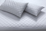 Luxury 100% Cotton Waterproof Quilted Mattress Protector - 50cm Deep Queen Size - Rear View