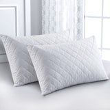Luxury 100% Cotton Waterproof Quilted Mattress Protector - 50cm Deep Queen Size - Close-Up Angle