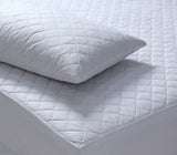 Luxury 100% Cotton Waterproof Quilted Mattress Protector with Fitted Skirt - 50cm Deep Single Size - Side View