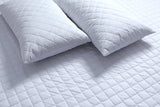 Luxury 100% Cotton Waterproof Quilted Mattress Protector with Fitted Skirt - 50cm Deep Single Size - 45-Degree Angle