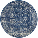 Evoke 252 Navy Round by Rug Culture -150X150CM - ROUND