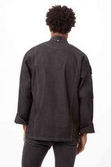 Gramercy Men's Denim Black Zipper M Chef Jacket by Chef Works - Side View