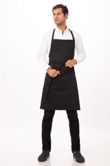 Butcher Black Bib Apron by Chef Works - Front View