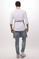 Butcher Grey Bib Apron by Chef Works - Front View