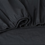 Elan Linen 100% Egyptian Cotton Vintage Washed 500TC Charcoal 50 cm Deep Mega King Bed Sheets Set - Side View