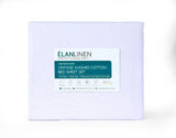 Elan Linen 100% Egyptian Cotton Vintage Washed 500TC White 50 cm deep Mega King Bed Sheets Set - Side View