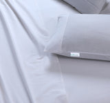 Elan Linen 100% Egyptian Cotton Vintage Washed 500TC White 50 cm deep Mega King Bed Sheets Set - Close-Up Angle