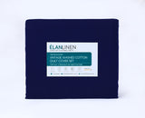 Elan Linen 100% Egyptian Cotton Pre-Washed 500TC Navy Blue Mega Queen Bed Sheet Set with Deep Fitted Sheet - Rear View