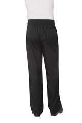 Essential Men's Black L Baggy Chef Pants by Chef Works - Front View