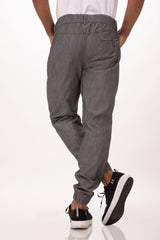 Jogger 257 Black/White Stripe XXL Men's Chef Pants by Chef Works - Front View
