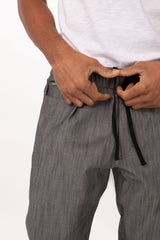 Jogger 257 Black/White Stripe XXL Men's Chef Pants by Chef Works - Top-Down View